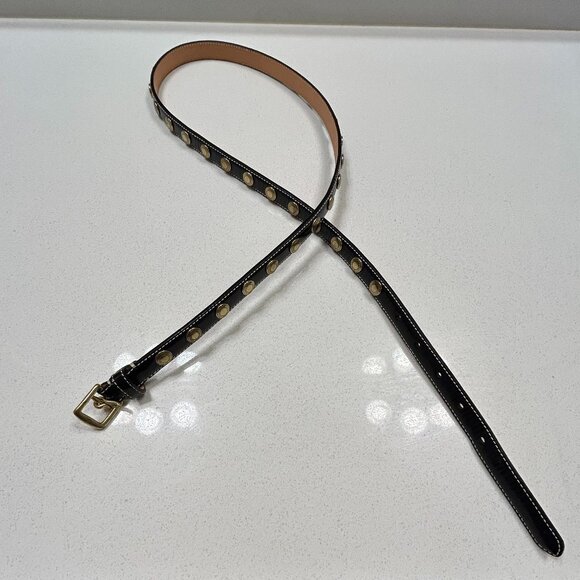 COACH black patent leather belt w/ medallions (Large)